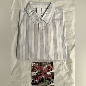 NWT: Collusion White & Blue Striped Button Down Shirt